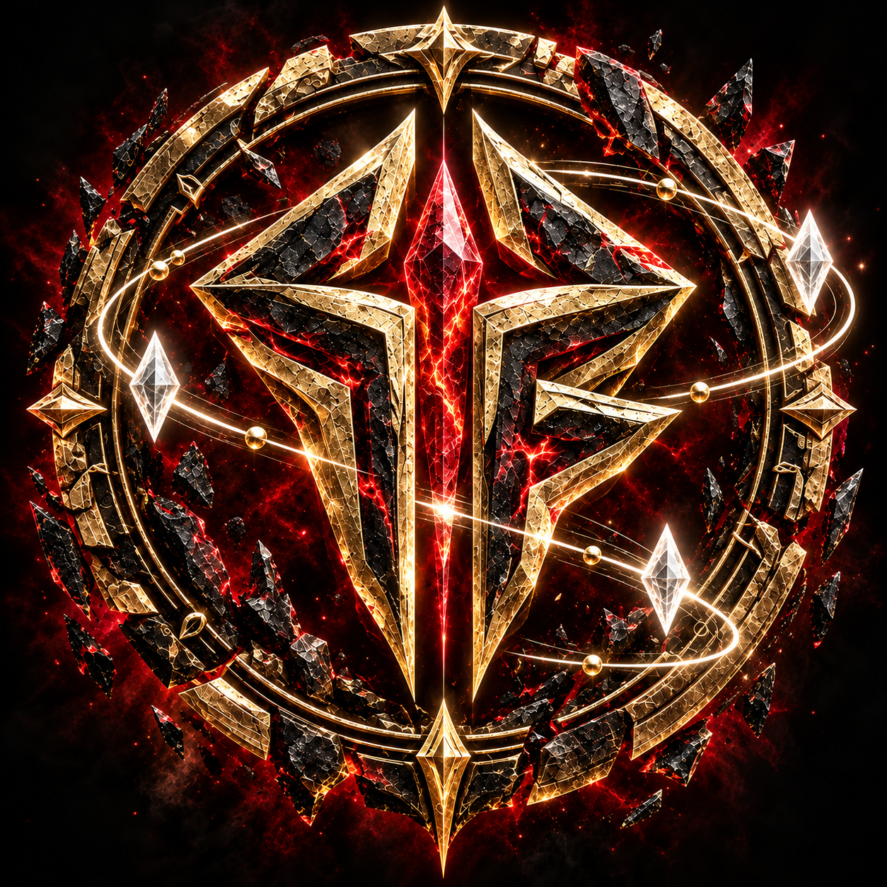 FANGFORGE gold and crimson emblem
